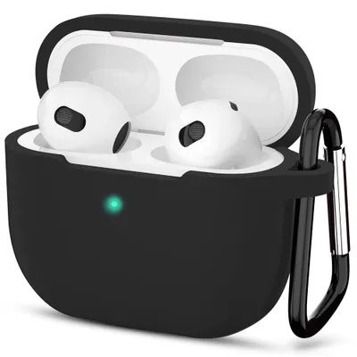 Produktbild von Techsuit Silikonhülle für AirPods 3 – ultradünn, glatt – schwarz