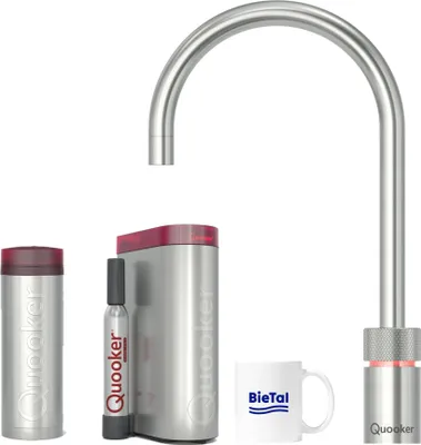 Produktbild von Quooker Wasserhahn Nordic Round single tap Voll Edelstahl & PRO3 & CUBE