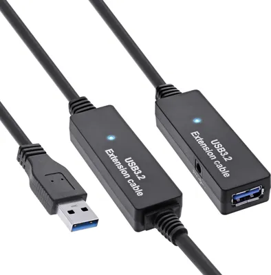 Obrázek produktu pro InLine 4043718235728, 15 m, USB A, USB A, USB 3.2 Gen 1 (3.1 Gen 1), Samec/samice, Černá