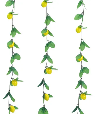 Künstliche Zitronenranken, 3 Stück, 236 cm, grün, Dekoration