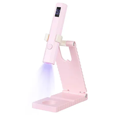 Produktbild von Mini UV Lampe für Gelnägel, wiederaufladbare UV Nagellampe mit Ständer, für Gel-Nagellack, Gel Nagellack Trocknergerät, Farbe Rosa