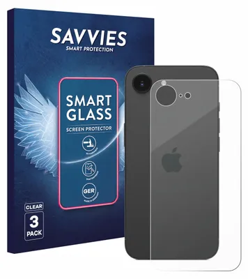Produktbild von 3x Savvies Schutzglas Folie für Apple iPhone 17e (Rückseite) 9H Panzer Schutzfolie Glas Displayschutz klar transparent