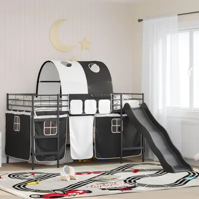 Image de Maison Exclusive - Lit superposé pour enfants noir 80 x 200 cm en métal