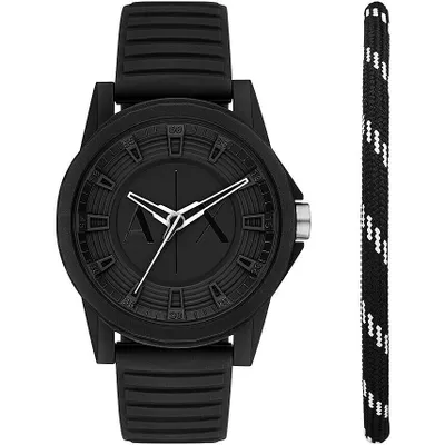 Image de Juste le temps Armani Exchange Noir Collection Outerbanks - homme