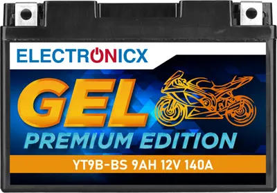 Image de Batterie de moto Electronicx YT9B-4 GEL 12 V 9 Ah - Sans entretien et résistante aux vibrations pour Yamaha YZF-R6, GT9B-4 ▶ Batterie haut de gamme 12 V sans entretien  Livraison en Allemagne