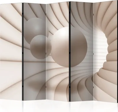 Produktbild von Neuheit! Dekorativer Paravent Raumteiler Trennwand Foto-Paravent Spanische Wand XXL 3D Kugeln Tunnel 225x172 cm a-A-0154-z-c
