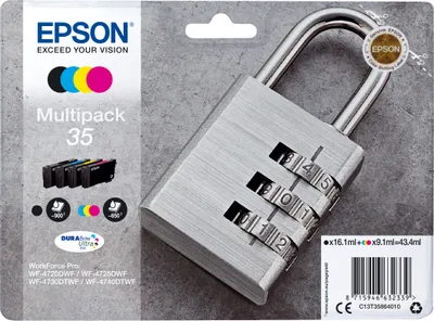 Immagine prodotto di Epson 35 Multipack - confezione da 4 - nero, giallo, ciano, magenta - originale - blister - cartuccia d'inchiostro (C13T358640)