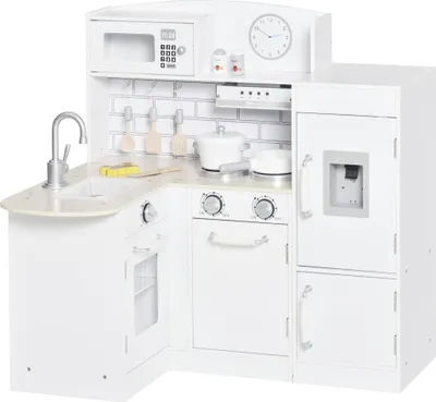 Produktbild von Weiße Spielküche mit elektrischem Wasserspender, 86x64x84,5 cm, 14-tlg. Zubehör