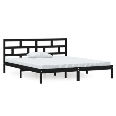 Obrázek produktu pro vidaXL Postel z masivu černá 135x190 cm