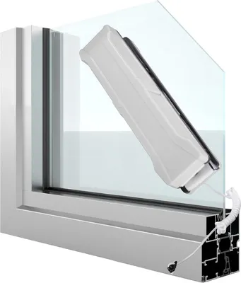 Image de Nettoyeur de vitres magnétique avec contrôle de la force magnétique réglable pour épaisseur de verre 8-15 mm /Blanc
