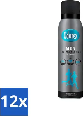 Immagine prodotto di Odorex Uomo - Deodorante Spray - Protezione a secco - Freschezza a lunga durata - 150 ml - Confezione risparmio - 12 pezzi