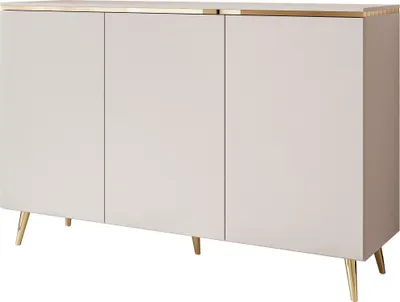 Produktbild von YOURHOUSE24 Kommode AURORA II Kaschmir Hängende Anrichte mit Dreitürige oder auf Beinen (Ausführung: Stehend- schräge Beine)