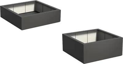 Produktbild von Adezz Pflanzgefäß Carrez mit Boden Fiberglas Pflanzkübel Blumenkübel schwarz