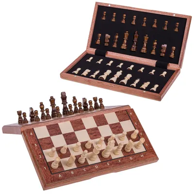 Produktbild von Square - Schach Schachspiel - MAGNETISCHE 380 - Mahagoni + 2 x extra Damen - Schachfiguren & Schachbrett aus Holz - 38 x 38 cm
