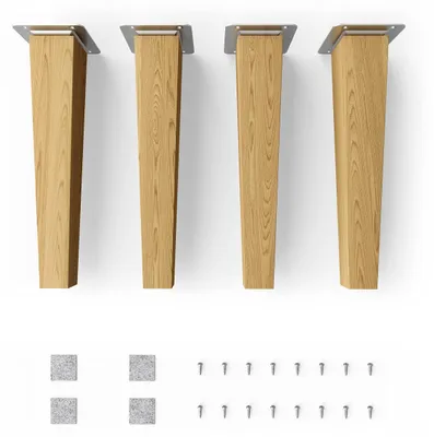 Produktbild von Elzusha – Set aus 4 geölten Eichenmöbelbeinen, 25 cm