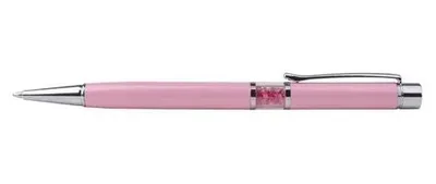 Obrázok produktu pre Guľôčkové pero, Crystals from SWAROVSKI®, ružové, v strede plnené 14 cm pink kriľtáľmi