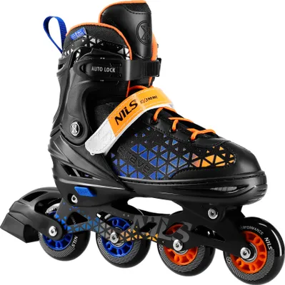 A single inline skate is shown against a white background.