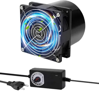 Obrázek produktu pro Ventilátor – odsávací ventilátor – cirkulace vzduchu – regulátor otáček – 100 mm – černý