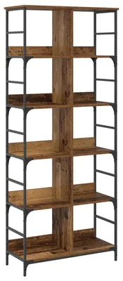 Zdjęcie produktu dla vidaXL Regał z drewna sosnowego, 78,5 x 33 x 188,5 cm, metal i płyta wiórowa