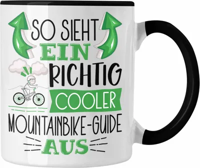 Produktbild von Trendation - So Sieht Ein Richtig Cooler Mountainbike-Guide Aus Tasse Geschenk für Mountainbike-Guide Geburtstag Geschenkdiee (Schwarz)