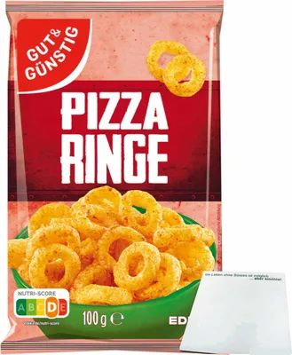 Produktbild von Gut & Günstig Pizzaringe (100g Packung) + usy Block