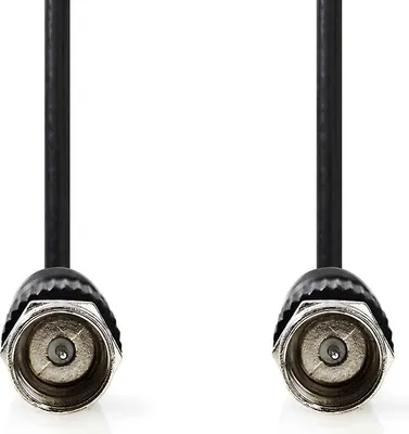 Produktbild von Nedis Satelliten- und Antennenkabel - F Stecker - F Stecker - Vernickelt - 50 dB - 75 Ohm - Doppelt geschirmt - 1.50 m - Rund - PVC - Schwarz - Label