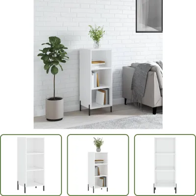 Produktbild von The Living Store Sideboard Hochglanz-Weiß 34,5x32,5x90 cm Holzwerkstoff