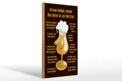 Produktbild von Holzschild  10 Gründe Bier besser als Frau, 30x20 cm, Holzschilder Spruch Alkohol
