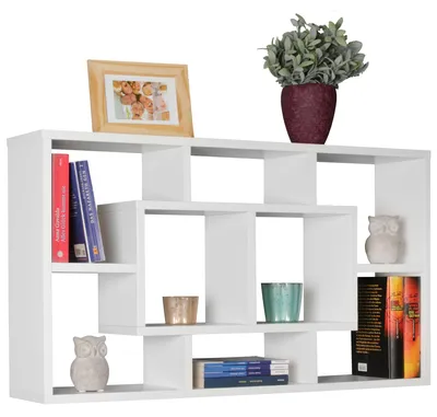 Productafbeelding van Wandplank ALEX, wit, 85 x 47,5 x 16 cm, MDF-hout, hangplank