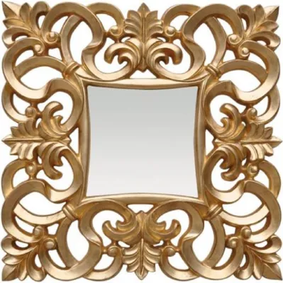 Quadratischer Barock Spiegel Wandspiegel Gold