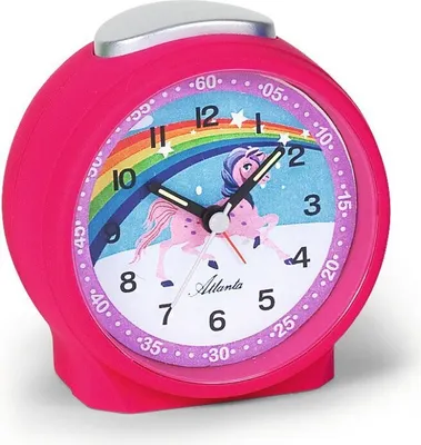 Produktbild von Atlanta 1981/17 Wecker für Kinder Kinderwecker Einhorn pink leise Einhornwecker