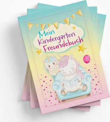 Produktbild von itenga Kindergarten Freundebuch Motiv Einhorn DIN A5, 88 Seiten
