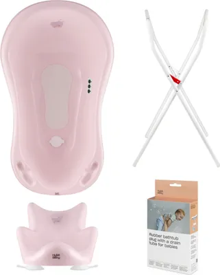 Obrázek produktu pro Dětská vanička, sedátko, stojan, odtok - růžová