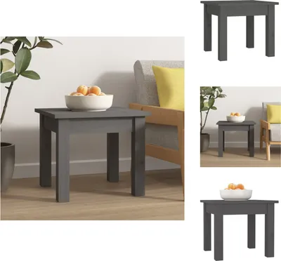 Zdjęcie produktu dla vidaXL Stolik kawowy szary 35x35x30 cm lite drewno sosnowe - Stoliki kawowe