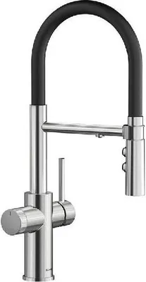 Image de Blanco Catris S - Mélangeur d'évier avec fonction filtre et bras flexible, chrome/noir 526706