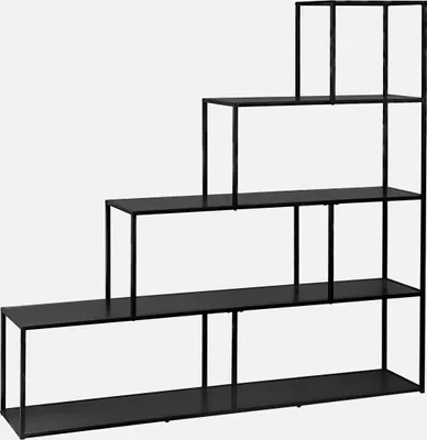 Produktbild von sweeek - Bücherregal Treppe aus Metall schwarz 4 Ebenen - Schwarz