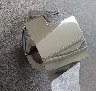 Produktbild von Mindora Toilettenpapierhalter mit Deckel Messing verchromt Bad Wandmontage OBI