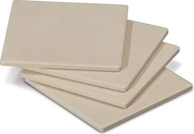Image de Set de pierres à pizza - Set de 4 pièces de 19 cm x 19 cm - Accessoire BBQ rectangulaire pour gril à gaz