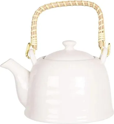 Zdjęcie produktu dla Porcelanowy czajniczek 600 ml, biały – idealny na 3–4 filiżanki – prezent dla mamy