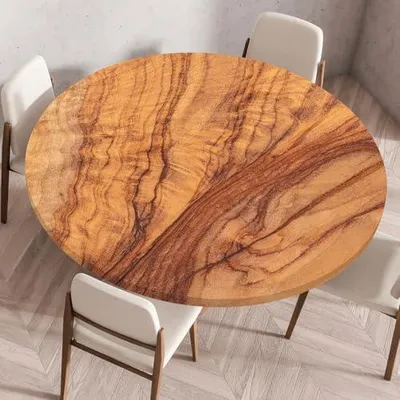 Produktbild von Odot Tischdecke Abwaschbar Rund 120cm, Elastisch Tischdecke Outdoor 3D-Druck Lotuseffekt Tischdecken Table Cloth für Garten Restaurant, Ideal für 110cm-115cm