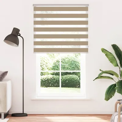 Produktbild von vidaXL Doppelrollo Sandbraun 130x200 cm Stoffbreite 125,9 cm Polyester