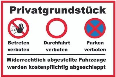 Produktbild von vianmo Holzschild 12x18 cm Parken Privatgrundstück betreten Verbot