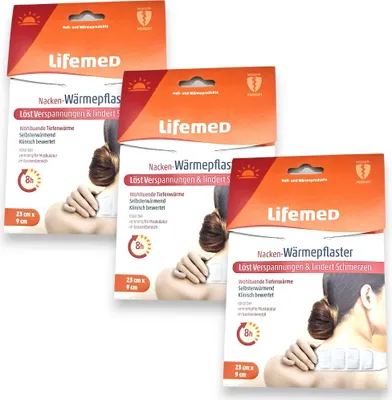 Produktbild von 3x Lifemed Wärmepflaster - Nacken 23 cm x 9 cm