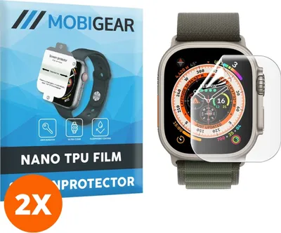 Produktbild von Mobigear 5.00 Apple Watch Ultra - 49 mm Hydrogel TPU Displayschutz - Hüllenfreundlich (2er Pack)