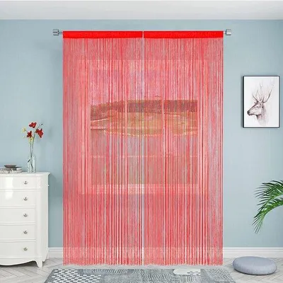 Immagine prodotto di Tenda divisoria Unyqoos® 245×90 cm – Tenda decorativa con 450 fili, disponibile in più di 10 colori, ideale per porte e finestre, come divisorio per ambienti, confezione singola
