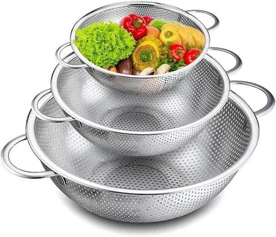 Produktbild von Kochgefäß - Faltbar - Kochutensil - Edelstahl (16,5 cm + 22,5 cm + 28,5 cm)