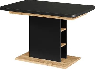 Produktbild von Esstisch Vicco Fenaro Schwarz/Goldkraft Eiche 120 x 80 cm mit offenen Fächern, Model 56479