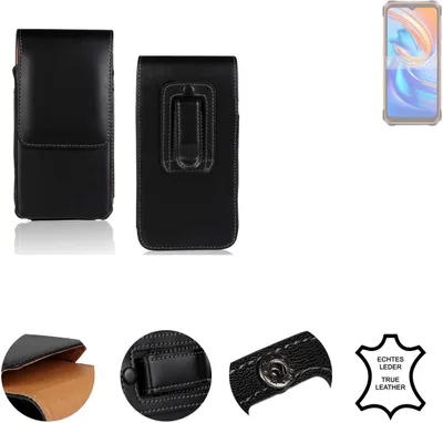 Produktbild von K-S-Trade Holster Gürteltasche Handy Hülle Schutzhülle kompatibel mit Blackview BV9200 Handyhülle Leder schwarz, 1x