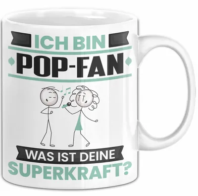 Produktbild von Pop-Fan Tasse Geschenk für Pop-Fan Geburtstag Lustiger Spruch Kaffee-Becher Was Ist Deine Superkraft (Weiß)