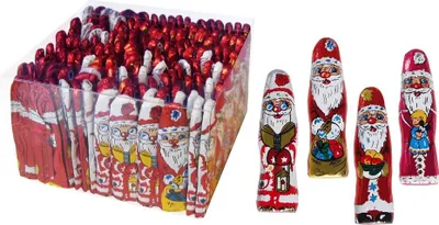 Zdjęcie produktu dla Czekoladowe Mikołaje Storz luzem w przezroczystym pudełku 770g